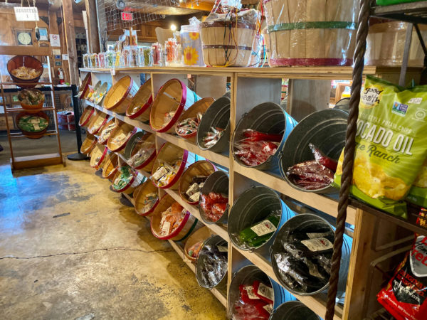 Louisburg Cider Mill Candy at the Country Store in buckets