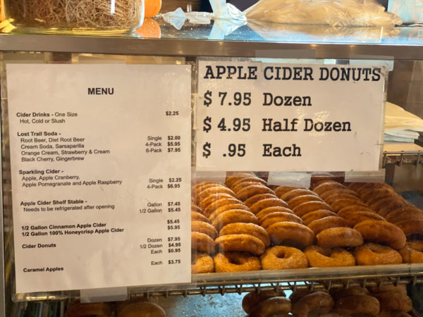 fresh donut cider made with Louisburg Cider Mill