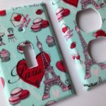 Light and Plug Plate with Paris and Macaroons 