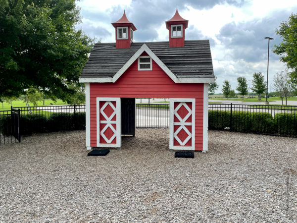 barn in the playground area