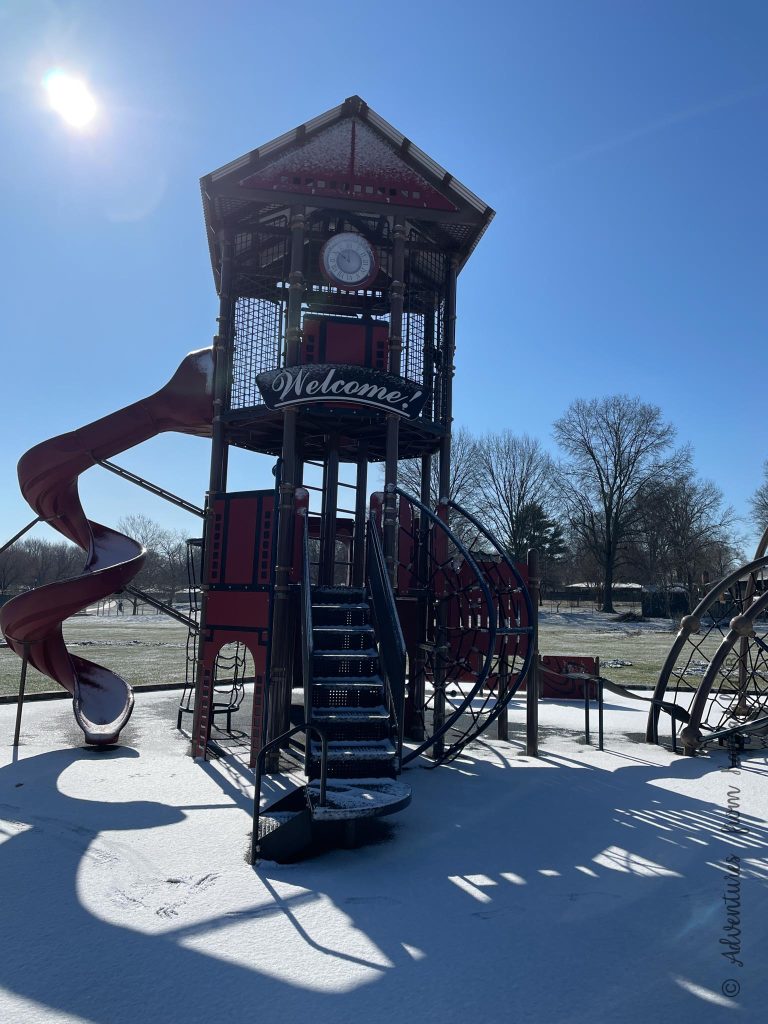 bigger playground clock tower playground at rotary park