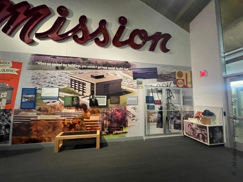 mission sign on the wall with pictures of the mall and doors