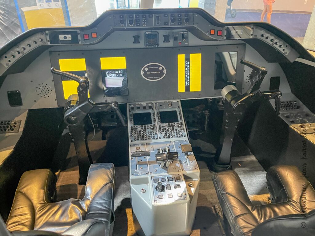 inside airplane cockpit to play inside with controls and seats