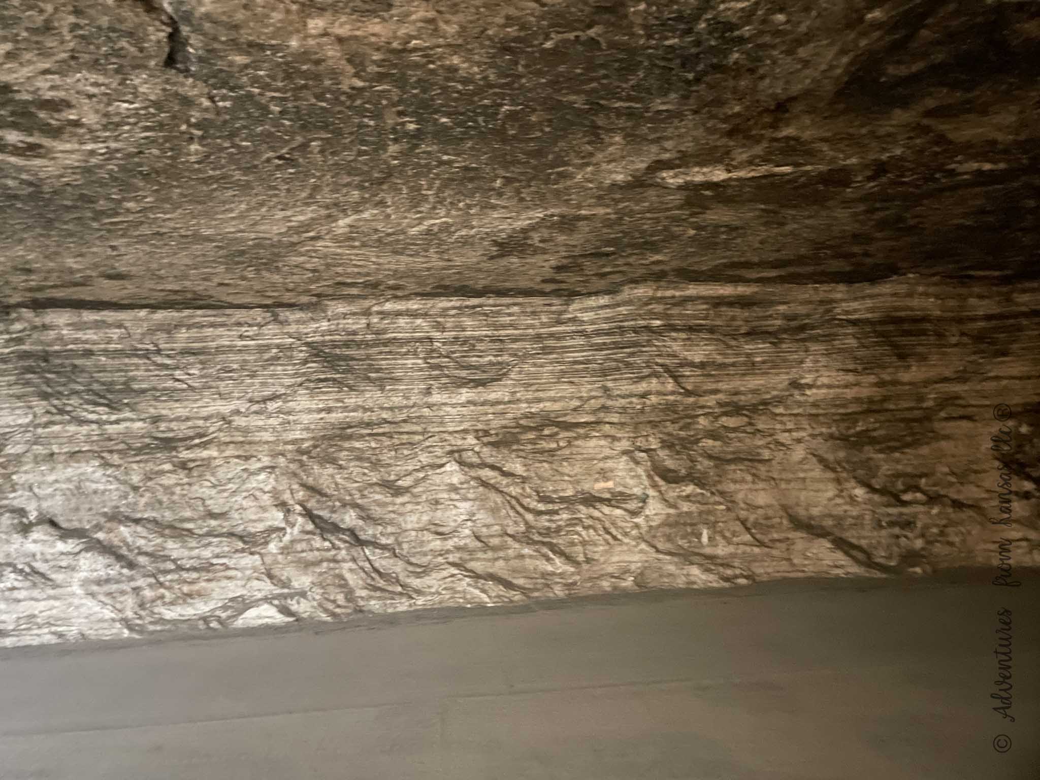 salt and rock compress wall inside cave